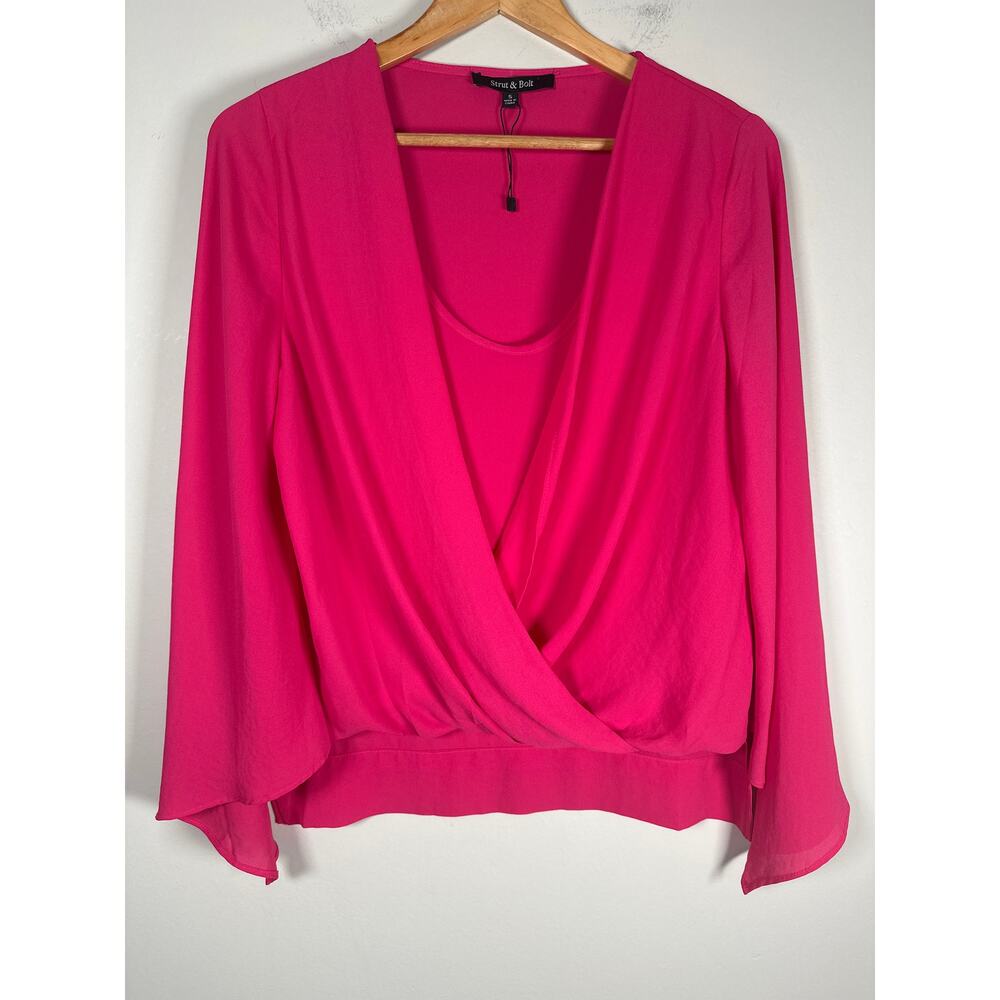 Strut & Bolt Womens Size S Pink Blouse Career Office Lightweight